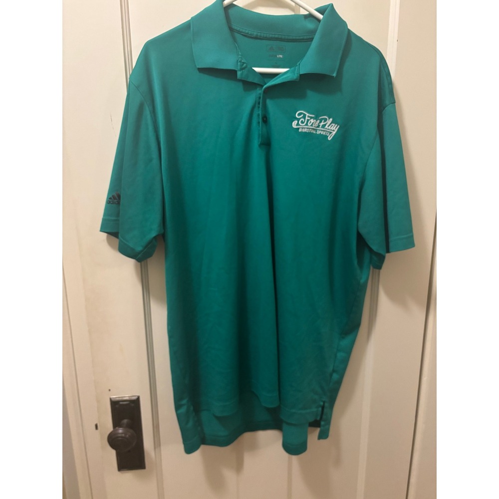 Adidas Climalite Fore Play Barstool Sports Polo Shirt Mens XL Teal Green Golf